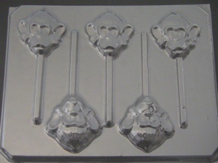 611 Monkey Face Chocolate or Hard Candy Lollipop Mold